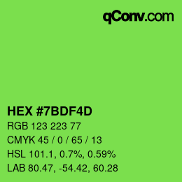 カラーコード: HEX #7BDF4D | qconv.com