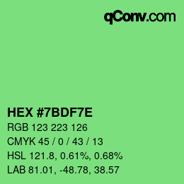カラーコード: HEX #7BDF7E | qconv.com