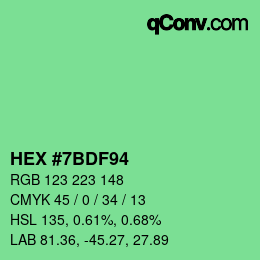Código de color: HEX #7BDF94 | qconv.com