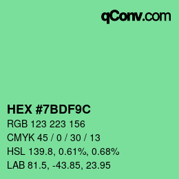 Color code: HEX #7BDF9C | qconv.com