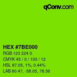 Code couleur: HEX #7BE000 | qconv.com