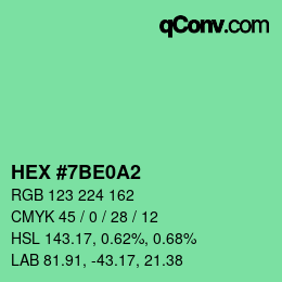 カラーコード: HEX #7BE0A2 | qconv.com