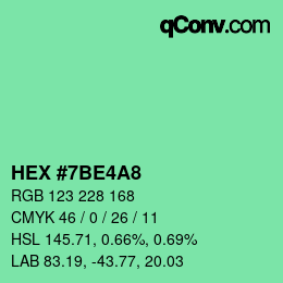 Color code: HEX #7BE4A8 | qconv.com
