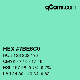 Color code: HEX #7BE8C0 | qconv.com
