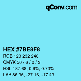 カラーコード: HEX #7BE8F8 | qconv.com