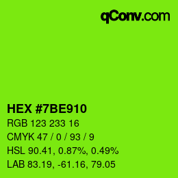 Color code: HEX #7BE910 | qconv.com