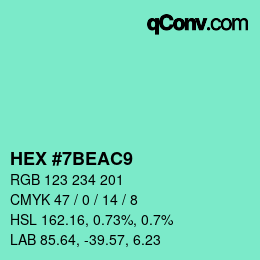 Color code: HEX #7BEAC9 | qconv.com