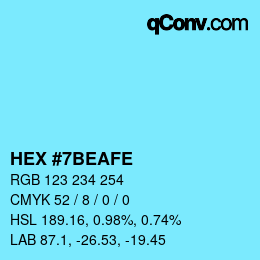 Farbcode: HEX #7BEAFE | qconv.com