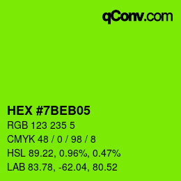 颜色代码: HEX #7BEB05 | qconv.com