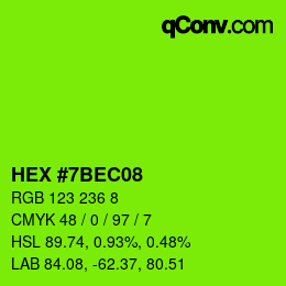 カラーコード: HEX #7BEC08 | qconv.com