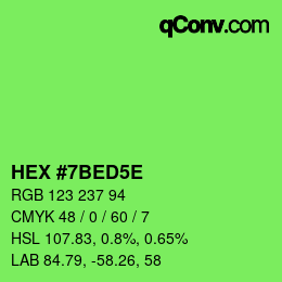 Farbcode: HEX #7BED5E | qconv.com