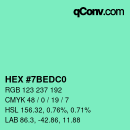 Color code: HEX #7BEDC0 | qconv.com