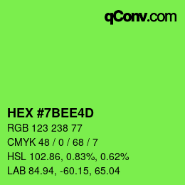 カラーコード: HEX #7BEE4D | qconv.com