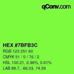 Color code: HEX #7BFB3C | qconv.com