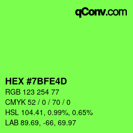 颜色代码: HEX #7BFE4D | qconv.com