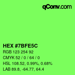 Color code: HEX #7BFE5C | qconv.com
