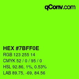 Color code: HEX #7BFF0E | qconv.com