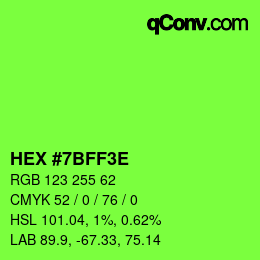 Color code: HEX #7BFF3E | qconv.com