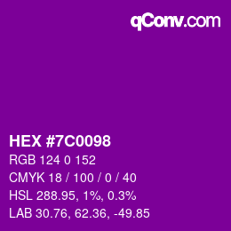 Color code: HEX #7C0098 | qconv.com