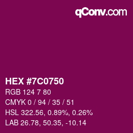 Color code: HEX #7C0750 | qconv.com