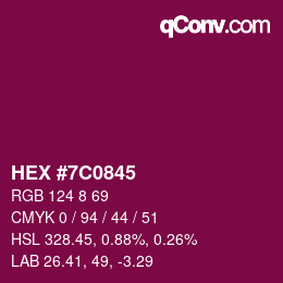 Código de color: HEX #7C0845 | qconv.com