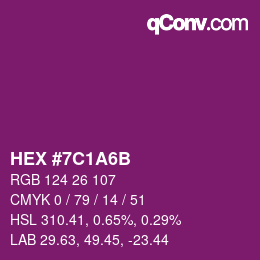 Color code: HEX #7C1A6B | qconv.com