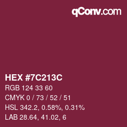 Color code: HEX #7C213C | qconv.com