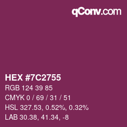 Color code: HEX #7C2755 | qconv.com