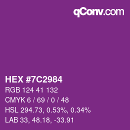 Color code: HEX #7C2984 | qconv.com