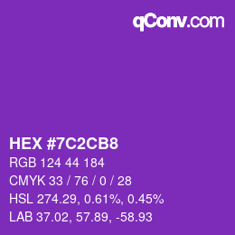 Color code: HEX #7C2CB8 | qconv.com