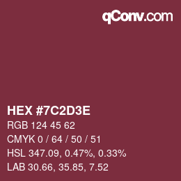 Color code: HEX #7C2D3E | qconv.com