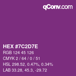 Color code: HEX #7C2D7E | qconv.com