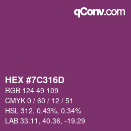 Color code: HEX #7C316D | qconv.com