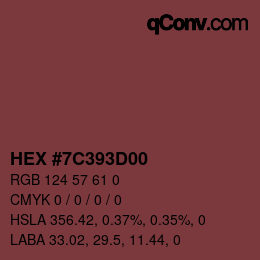 カラーコード: HEX #7C393D00 | qconv.com