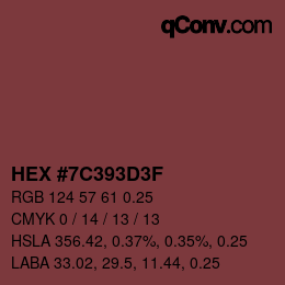 Código de color: HEX #7C393D3F | qconv.com