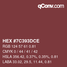 Color code: HEX #7C393DCE | qconv.com