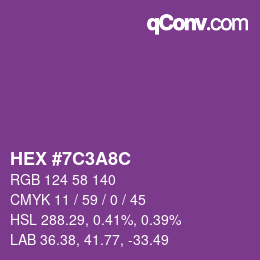 Color code: HEX #7C3A8C | qconv.com