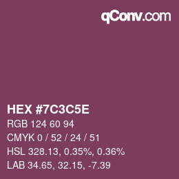 颜色代码: HEX #7C3C5E | qconv.com
