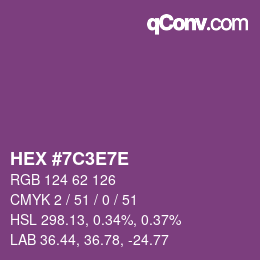 Color code: HEX #7C3E7E | qconv.com