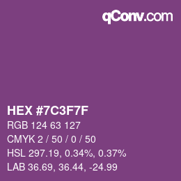 Color code: HEX #7C3F7F | qconv.com