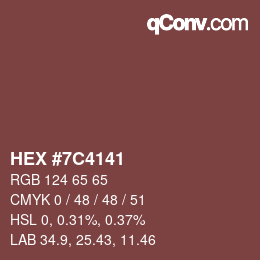 Farbcode: HEX #7C4141 | qconv.com