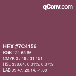 Farbcode: HEX #7C4156 | qconv.com