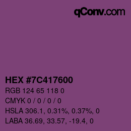 Color code: HEX #7C417600 | qconv.com