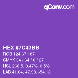 Color code: HEX #7C43BB | qconv.com