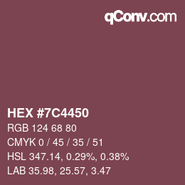 Color code: HEX #7C4450 | qconv.com