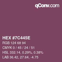 Color code: HEX #7C445E | qconv.com