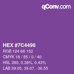 Color code: HEX #7C4498 | qconv.com