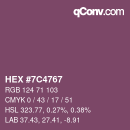 颜色代码: HEX #7C4767 | qconv.com