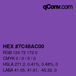 Color code: HEX #7C48AC00 | qconv.com