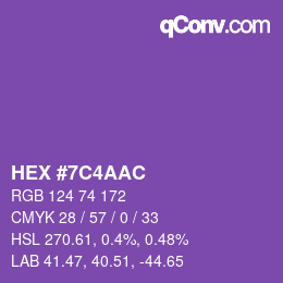 カラーコード: HEX #7C4AAC | qconv.com